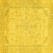 Square Machine Washable Abstract Yellow Modern Rug, wshabs2140yw