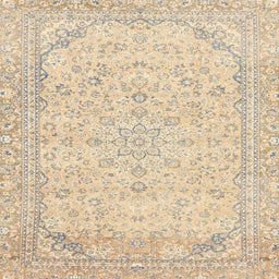 Square Machine Washable Abstract Khaki Gold Rug, wshabs2140