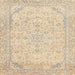 Square Machine Washable Abstract Khaki Gold Rug, wshabs2140