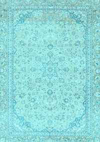 Abstract Light Blue Modern Rug, abs2140lblu