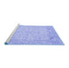 Sideview of Machine Washable Abstract Blue Modern Rug, wshabs2140blu