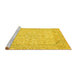 Sideview of Machine Washable Abstract Yellow Modern Rug, wshabs2140yw