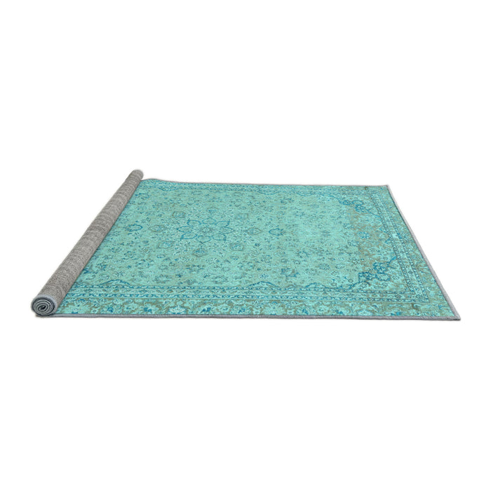 Sideview of Machine Washable Abstract Light Blue Modern Rug, wshabs2140lblu