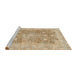 Sideview of Machine Washable Abstract Orange Brown Rug, wshabs2141