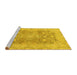 Sideview of Machine Washable Abstract Yellow Modern Rug, wshabs2141yw