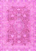 Machine Washable Abstract Pink Modern Rug, wshabs2141pnk