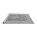 Sideview of Machine Washable Abstract Gray Modern Rug, wshabs2141gry