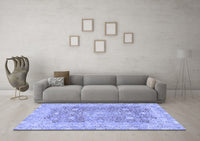 Machine Washable Abstract Blue Modern Rug, wshabs2141blu