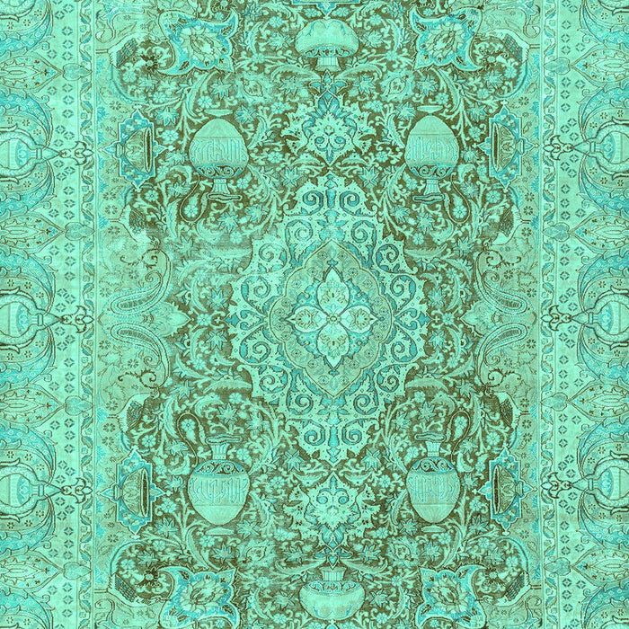 Machine Washable Abstract Turquoise Modern Area Rugs, wshabs2141turq