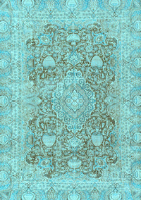 Abstract Light Blue Modern Rug, abs2141lblu