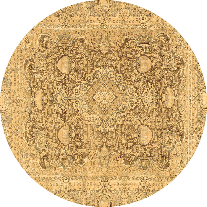 Round Machine Washable Abstract Brown Modern Rug, wshabs2141brn