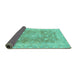 Sideview of Abstract Turquoise Modern Rug, abs2141turq