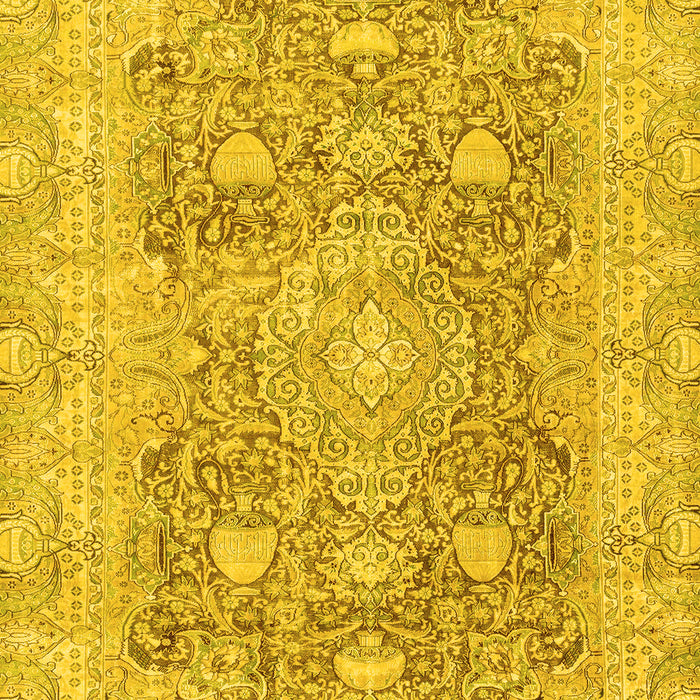 Machine Washable Abstract Yellow Modern Rug, wshabs2141yw
