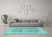 Machine Washable Abstract Light Blue Modern Rug, wshabs2141lblu