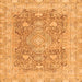 Square Machine Washable Abstract Orange Modern Area Rugs, wshabs2141org