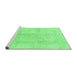 Sideview of Machine Washable Abstract Emerald Green Modern Area Rugs, wshabs2142emgrn