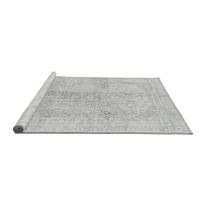 Sideview of Machine Washable Abstract Gray Modern Rug, wshabs2142gry