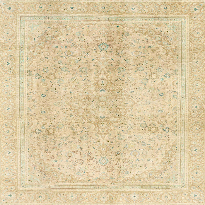 Square Abstract Brown Gold Modern Rug, abs2142