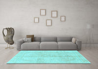 Machine Washable Abstract Light Blue Modern Rug, wshabs2142lblu