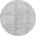 Round Machine Washable Abstract Gray Modern Rug, wshabs2142gry