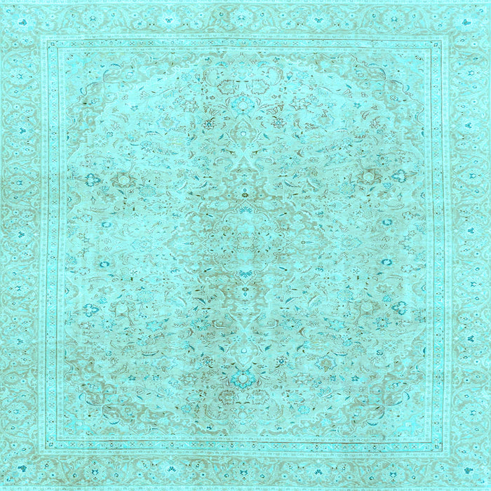Square Machine Washable Abstract Light Blue Modern Rug, wshabs2142lblu