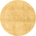 Round Abstract Brown Modern Rug, abs2142brn