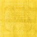 Square Machine Washable Abstract Yellow Modern Rug, wshabs2142yw