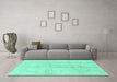 Machine Washable Abstract Turquoise Modern Area Rugs in a Living Room,, wshabs2142turq