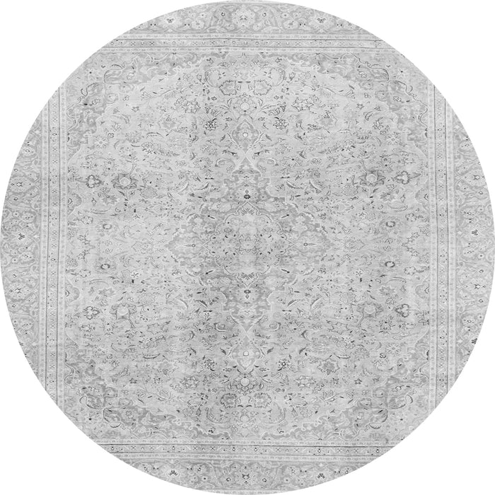 Round Abstract Gray Modern Rug, abs2142gry