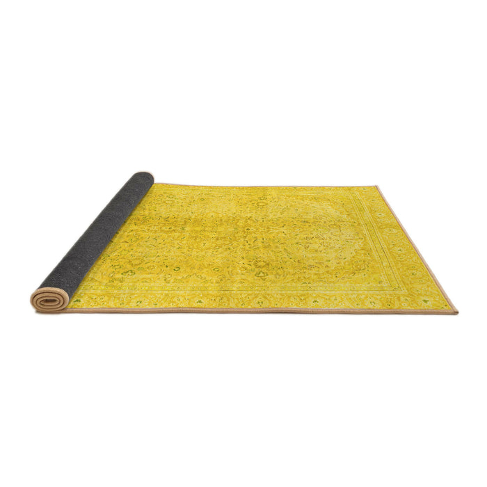 Sideview of Abstract Yellow Modern Rug, abs2142yw