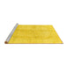 Sideview of Machine Washable Abstract Yellow Modern Rug, wshabs2142yw