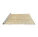 Sideview of Machine Washable Abstract Khaki Gold Rug, wshabs2143