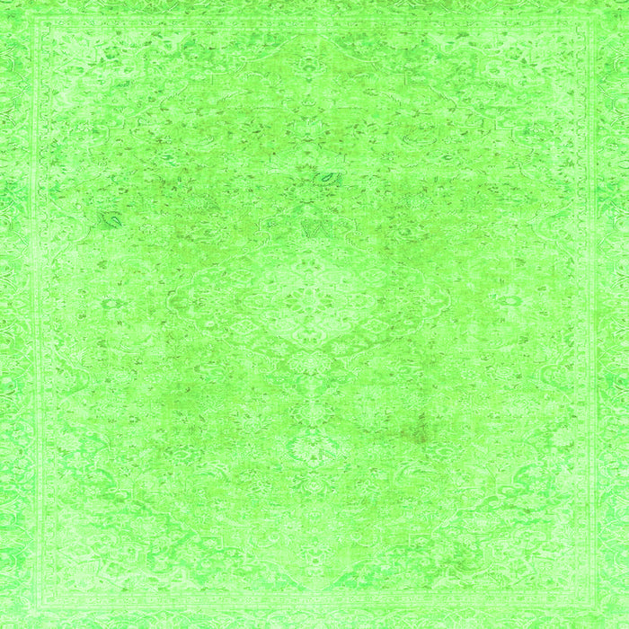 Square Machine Washable Abstract Green Modern Area Rugs, wshabs2143grn