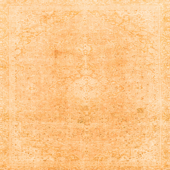 Square Machine Washable Abstract Orange Modern Area Rugs, wshabs2143org