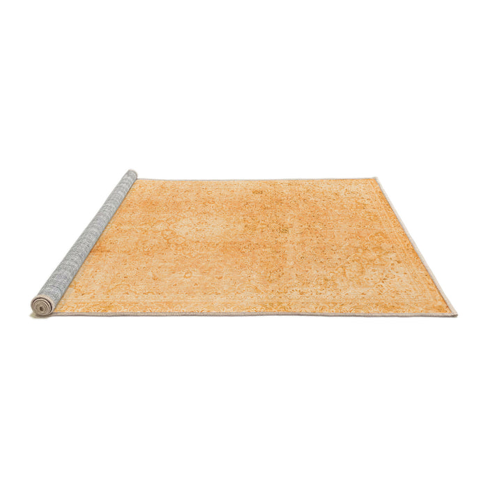 Sideview of Machine Washable Abstract Orange Modern Area Rugs, wshabs2143org