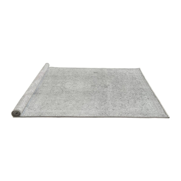 Sideview of Machine Washable Abstract Gray Modern Rug, wshabs2143gry