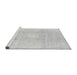 Sideview of Machine Washable Abstract Gray Modern Rug, wshabs2143gry