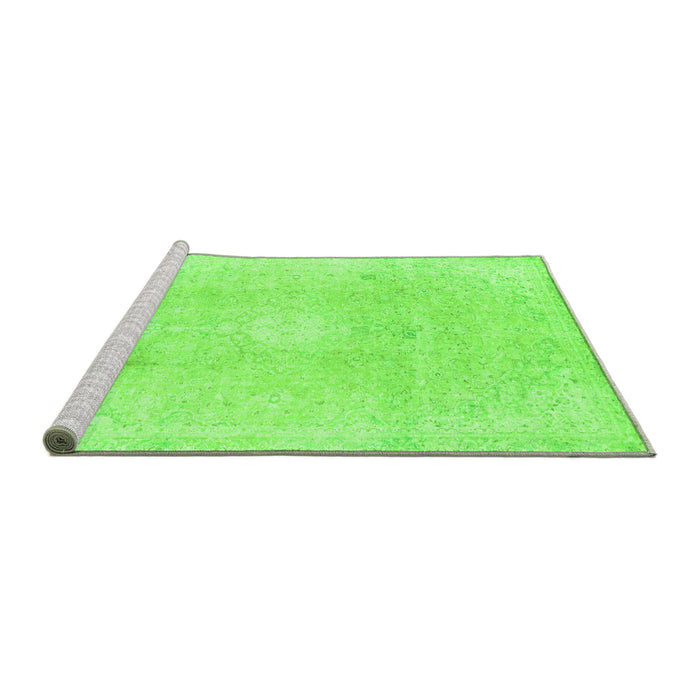 Sideview of Machine Washable Abstract Green Modern Area Rugs, wshabs2143grn