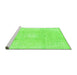 Sideview of Machine Washable Abstract Green Modern Area Rugs, wshabs2143grn