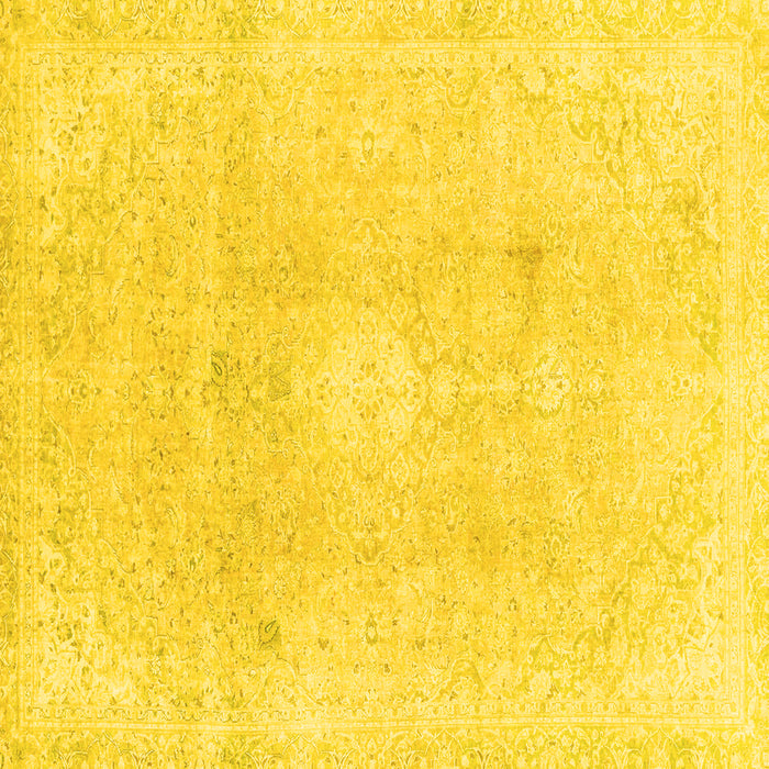 Square Abstract Yellow Modern Rug, abs2143yw