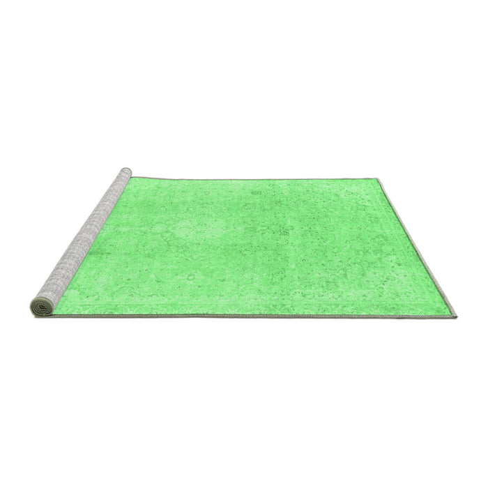 Sideview of Machine Washable Abstract Emerald Green Modern Area Rugs, wshabs2143emgrn
