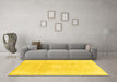 Machine Washable Abstract Yellow Modern Rug in a Living Room, wshabs2143yw