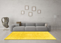 Machine Washable Abstract Yellow Modern Rug, wshabs2143yw