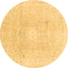 Round Abstract Brown Modern Rug, abs2143brn