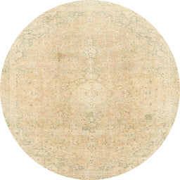 Round Abstract Khaki Gold Modern Rug, abs2143