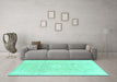 Machine Washable Abstract Turquoise Modern Area Rugs in a Living Room,, wshabs2143turq