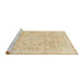 Sideview of Machine Washable Abstract Brown Gold Rug, wshabs2144