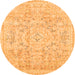 Round Abstract Orange Modern Rug, abs2144org