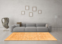 Machine Washable Abstract Orange Modern Rug, wshabs2144org