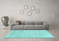 Machine Washable Abstract Light Blue Modern Rug, wshabs2144lblu